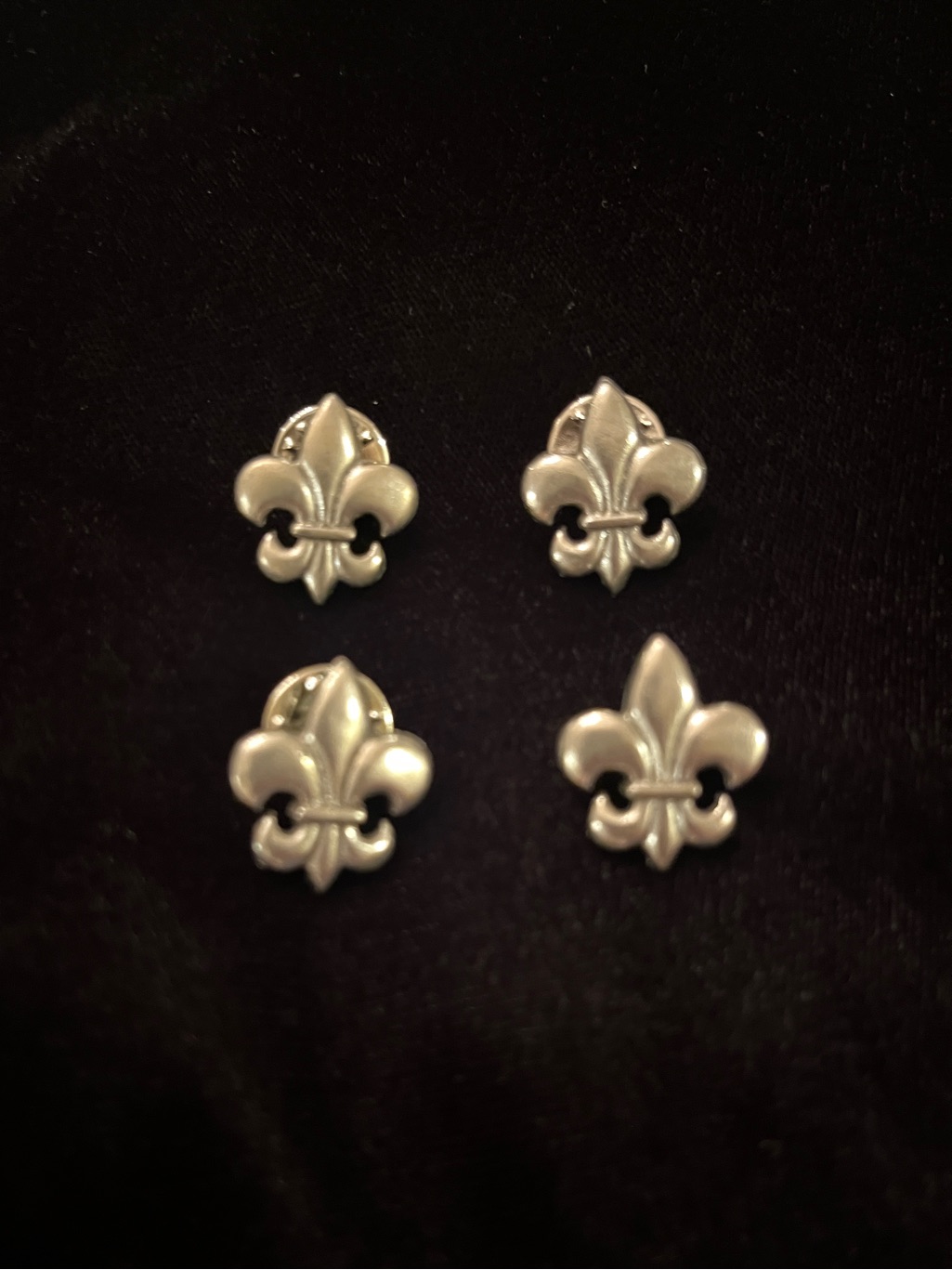 Mignot Faget Fleur-De-Lis Pewter Pins (4)